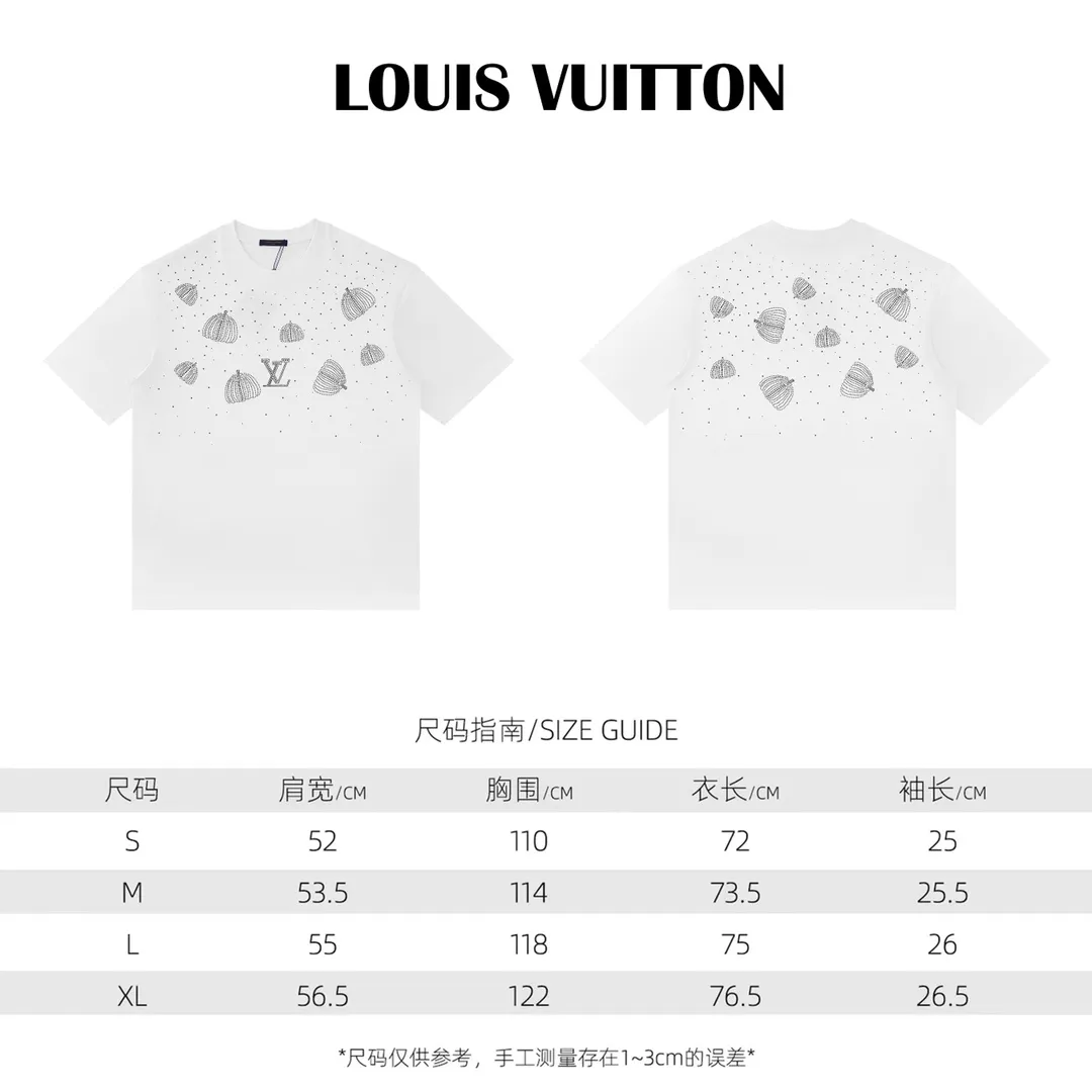 🅿️170 Style: 2026 new LOUIS VUITTON short-sleeved T-shirt Material: hot diamond process, high version 300g double yarn combed cotton Size: S～XL Color: black Style number: F2017